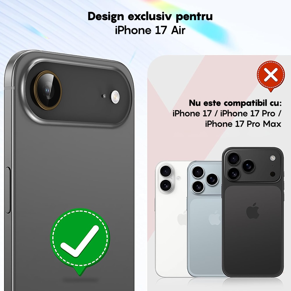 Folie Protectie Lentile Camera compatibila cu Apple iPhone 17 Air, CASEY STUDIOS™ MaxDefense+, Ultra HD, Anti Amprente, Anti Zgarieturi, Anti Socuri, Auriu