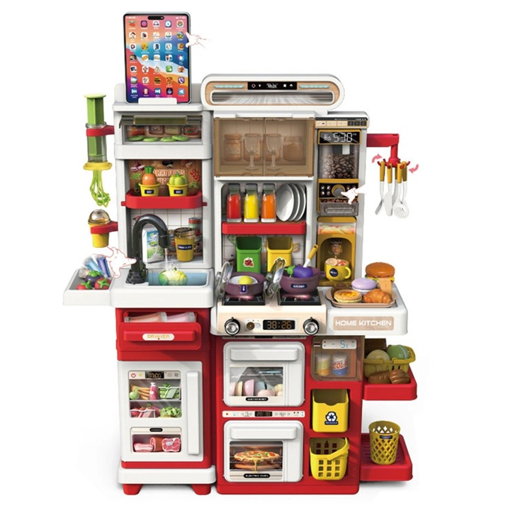 Bucatarie de joaca copii VANTHEIR, multifunctionala rosu 66cm