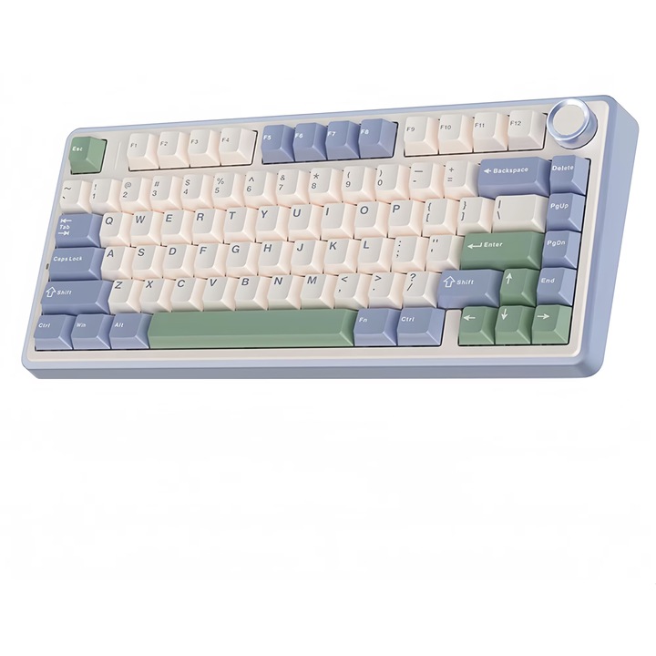 Клавиатура AULA F75 75%, Leobog Reaper, Сив градиент, безжична/BT/2.4G/с кабел