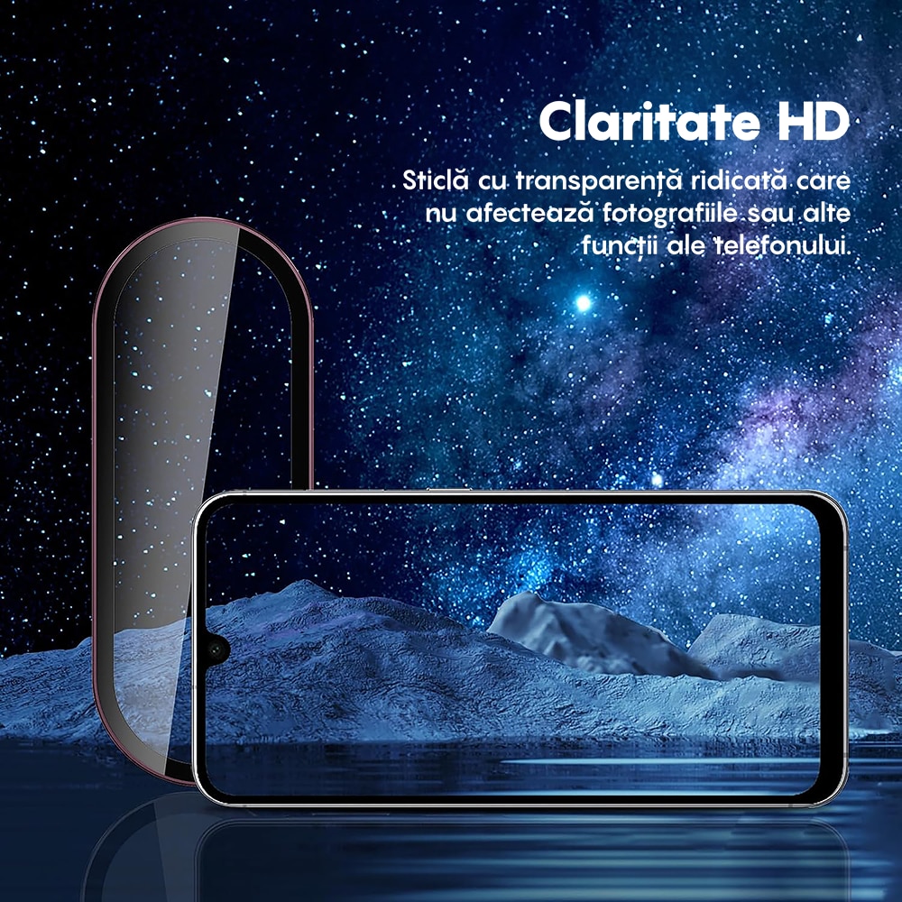 Folie Protectie Lentile Camera compatibila cu Samsung Galaxy A56 /Samsung Galxy A36, CASEY STUDIOS™ MaxDefense+, Ultra HD, Anti Amprente, Anti Zgarieturi, Anti Socuri, Roz