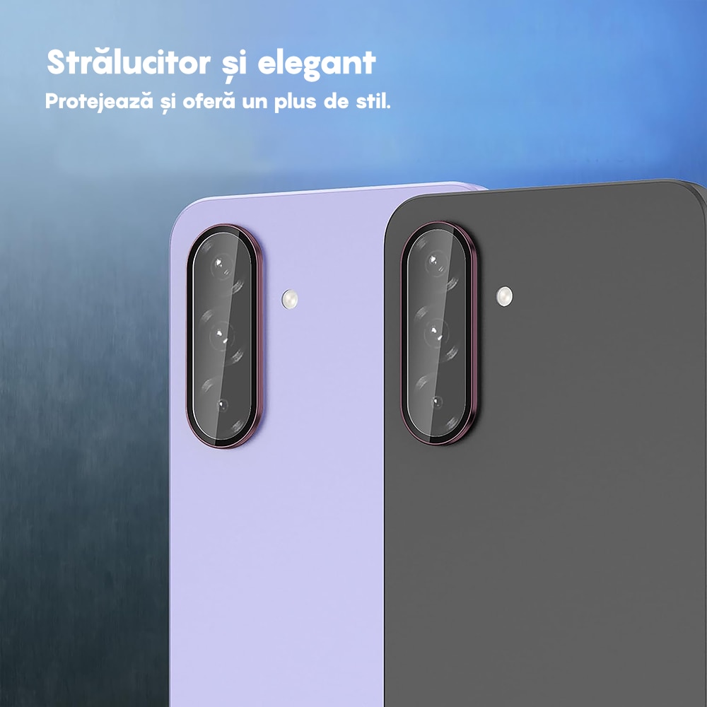 Folie Protectie Lentile Camera compatibila cu Samsung Galaxy A56 /Samsung Galxy A36, CASEY STUDIOS™ MaxDefense+, Ultra HD, Anti Amprente, Anti Zgarieturi, Anti Socuri, Roz
