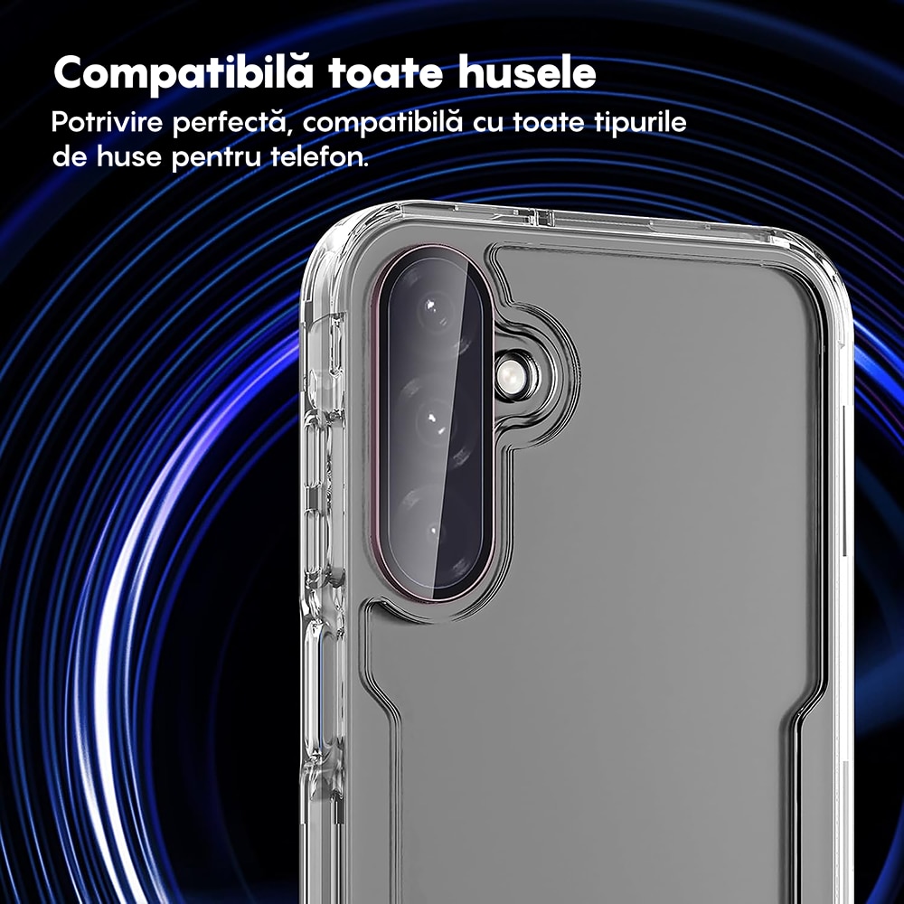 Folie Protectie Lentile Camera compatibila cu Samsung Galaxy A56 /Samsung Galxy A36, CASEY STUDIOS™ MaxDefense+, Ultra HD, Anti Amprente, Anti Zgarieturi, Anti Socuri, Roz
