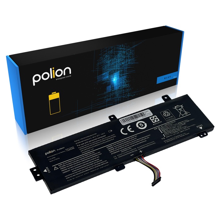 Батерия за лаптоп Polion, 4100mAh, 4 клетки, 7,6V, съвместима с Lenovo Ideapad 310-15ABR, 310-15IKB