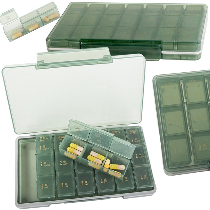 Gyógyszer tartály tabletta doboz gyógyszeres kazetta napszak hetente