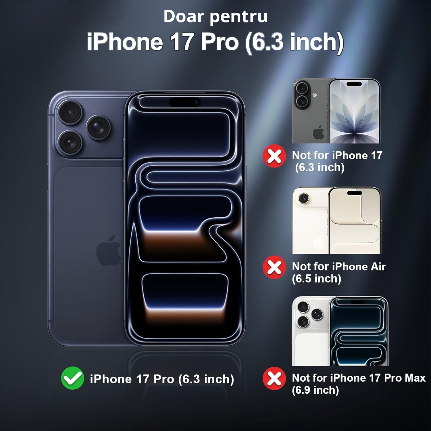 Husa pentru iPhone 17 Pro, MobileSmart, MagSafe, Spate Mat Semitransparent, Protectie Camera, Antisoc, Albastru