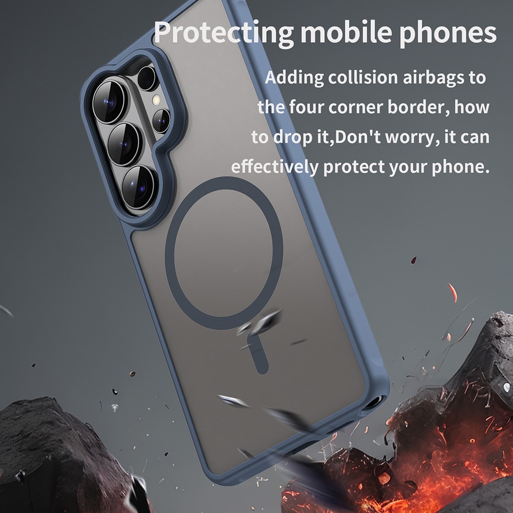 Husa Matte MagSafe pentru Samsung Galaxy S26 Ultra, protectie completa, contur Albastru