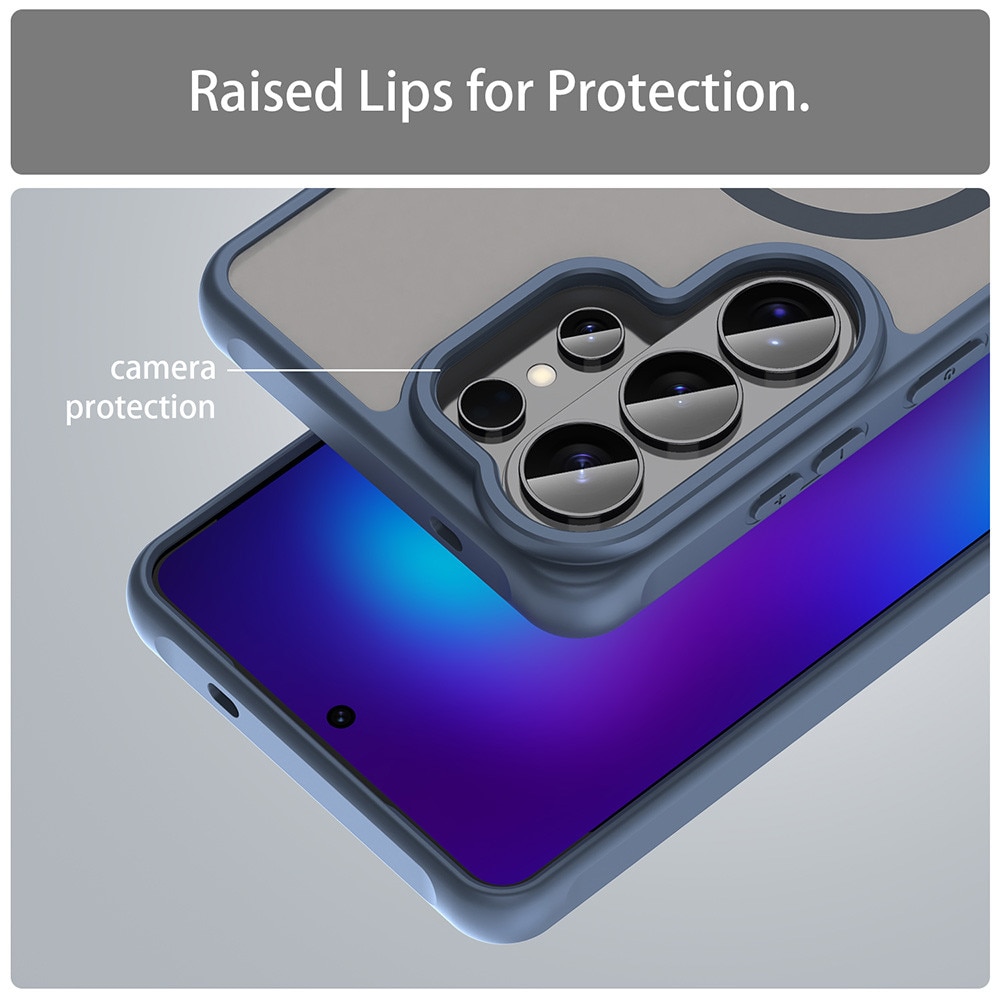Husa Matte MagSafe pentru Samsung Galaxy S26 Ultra, protectie completa, contur Albastru