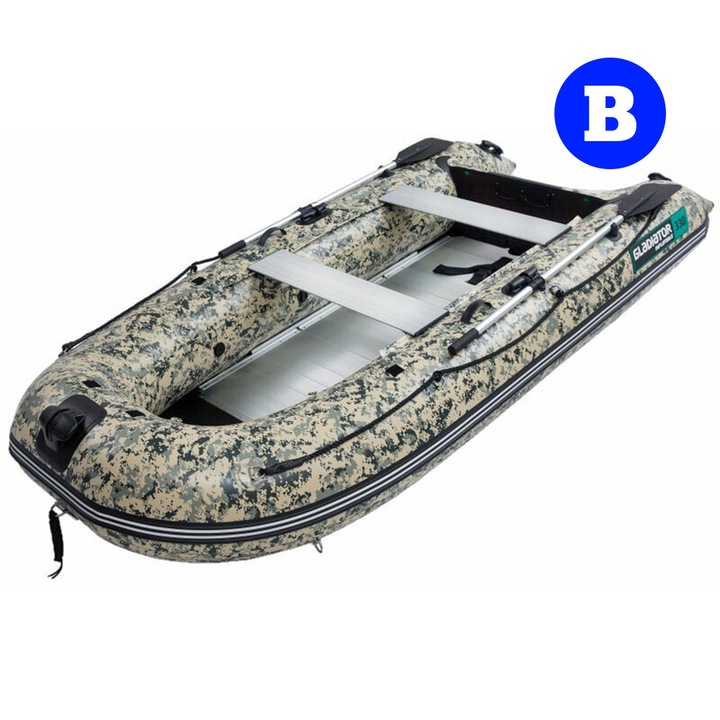 Barcă gonflabilă Gladiator B330AL, chila cvadruplă, podea din aluminiu, 330x154cm, 575kg maxim