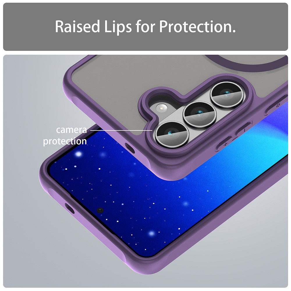Husa Matte MagSafe pentru Samsung Galaxy S26, protectie completa, contur Mov