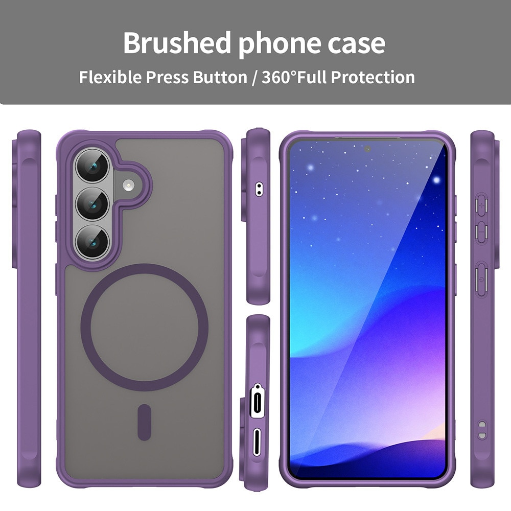 Husa Matte MagSafe pentru Samsung Galaxy S26, protectie completa, contur Mov
