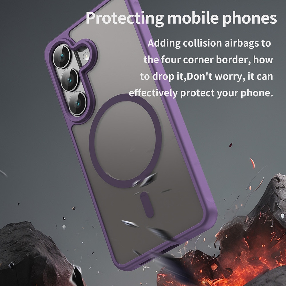 Husa Matte MagSafe pentru Samsung Galaxy S26, protectie completa, contur Mov