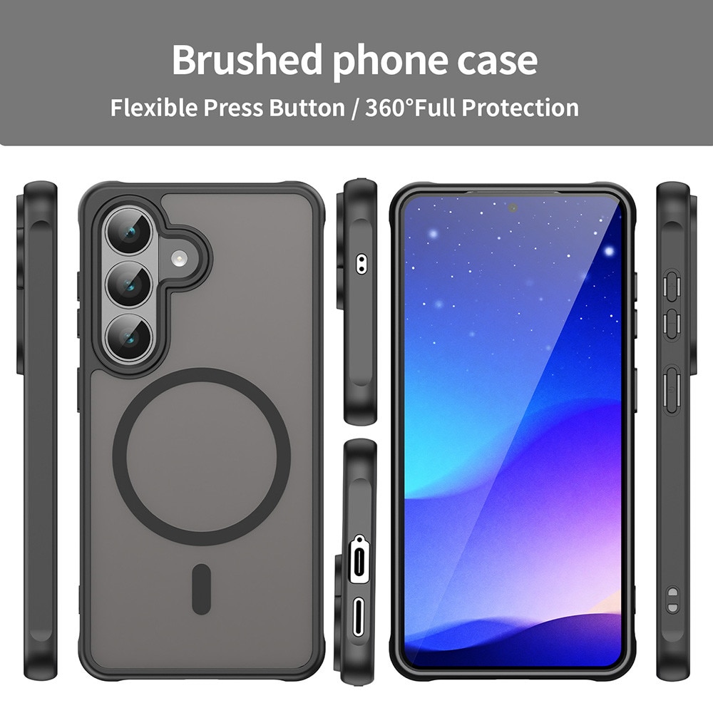 Husa Matte MagSafe pentru Samsung Galaxy S26, protectie completa, contur Negru