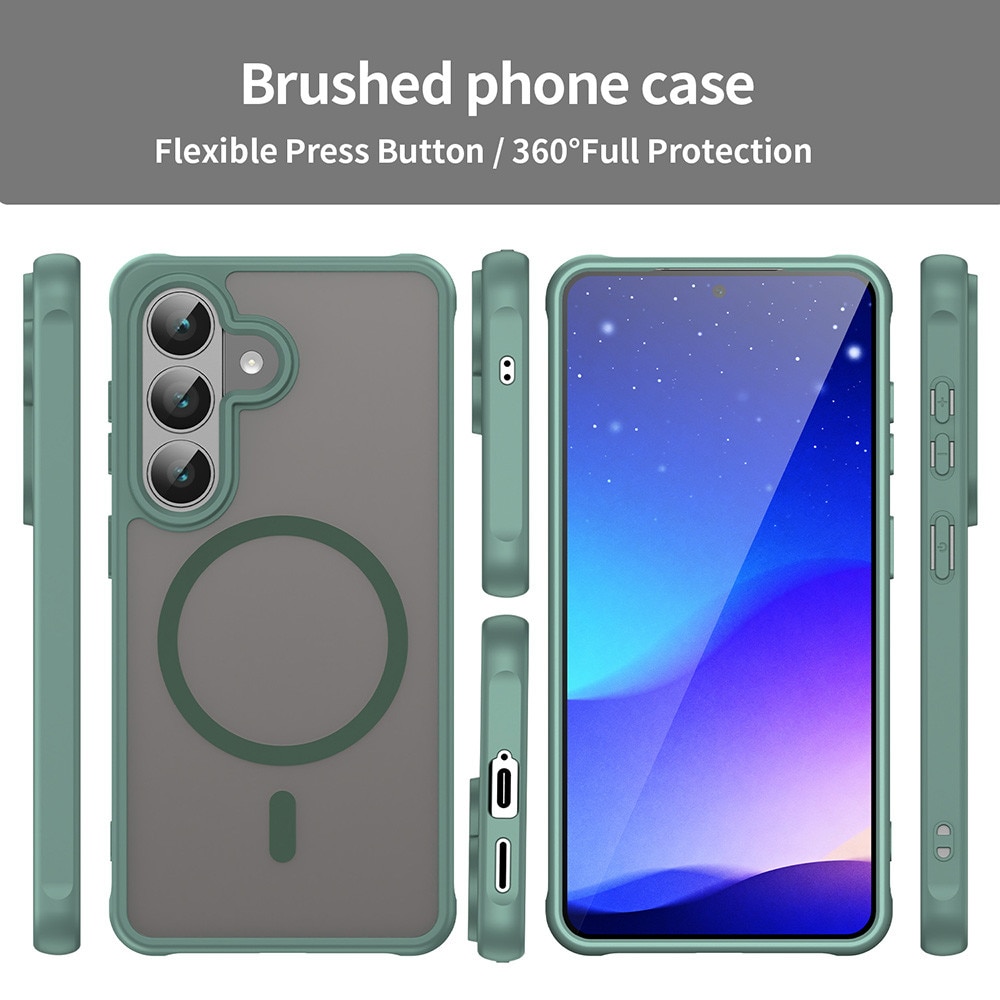 Husa Matte MagSafe pentru Samsung Galaxy S26, protectie completa, contur Verde