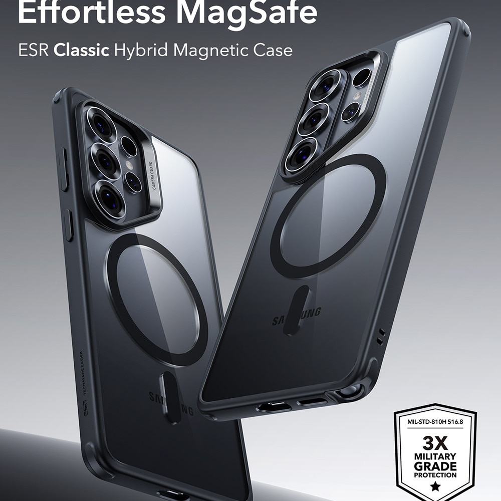 Husa Halolock Esr Magnetica, Compatibila Cu Samsung Galaxy S26 Ultra, Protectie La Camere, Anti Soc, Negru Transparent