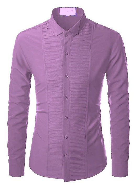 Camasa fara calcare, fara sifonare, eleganta din spandex pentru barbat, lila, XL