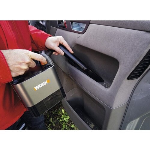Aspirator de mana Worx WX030.9 0, 21L, putere 150W, compact, portabil, 15x18, 2x21, 8cm