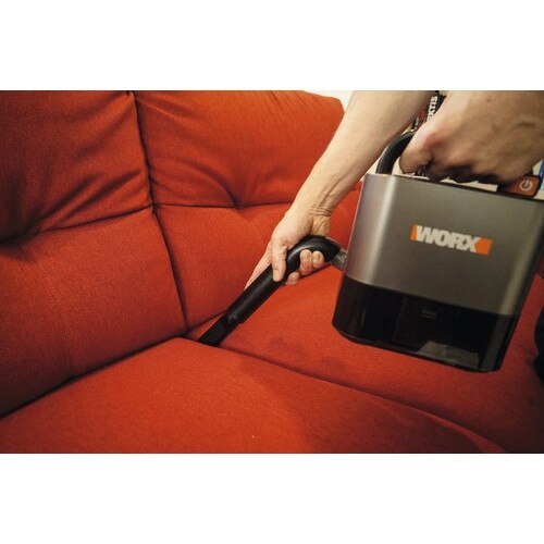 Aspirator de mana Worx WX030.9 0, 21L, putere 150W, compact, portabil, 15x18, 2x21, 8cm
