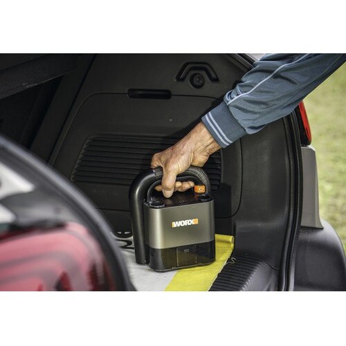 Aspirator de mana Worx WX030.9 0, 21L, putere 150W, compact, portabil, 15x18, 2x21, 8cm