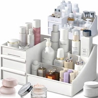 Organizator cosmetice BOGADINI BeautyCare, cutie depozitare, 2 compartimente, alb, 25, 5x17x11cm