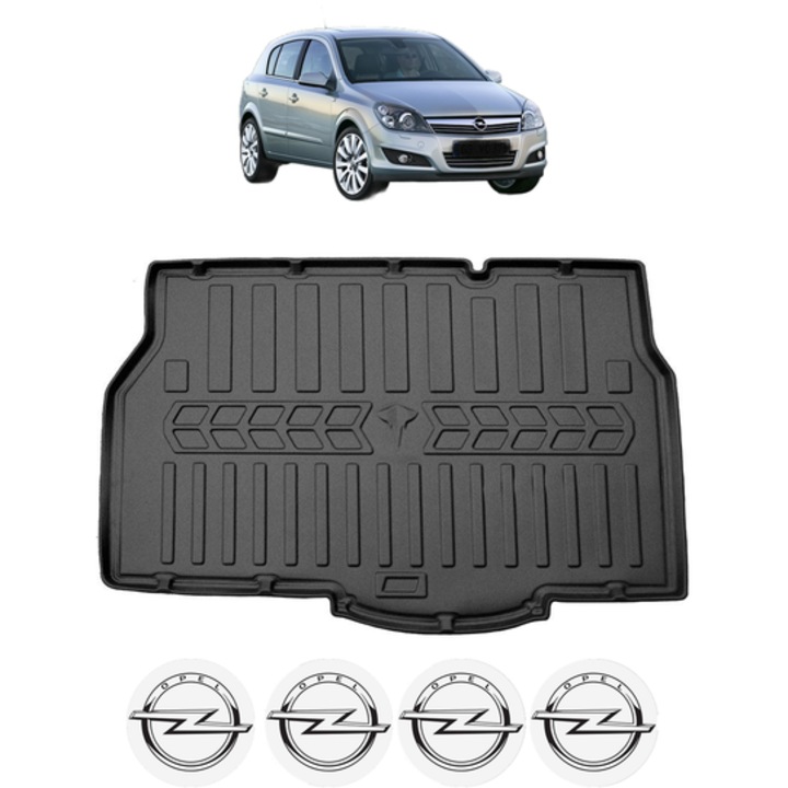 Tavita Portbagaj OPEL ASTRA H HATCHBACK din 2004-2010, CRI-FLO, Protectie Portbagaj Auto, 4x Stickere auto cu OPEL