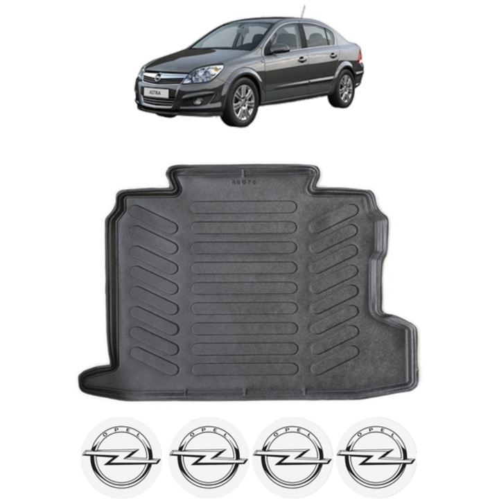 Tavita Portbagaj OPEL ASTRA H SEDAN din 2004-2009, CRI-FLO, Protectie Portbagaj Auto, 4x Stickere auto cu OPEL