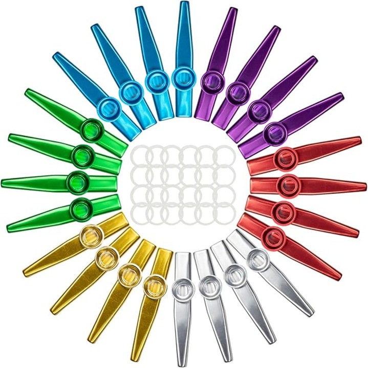 HOUKEA Set muzicute metalice 24 piese, multicolor, 12.2x2.6x2cm