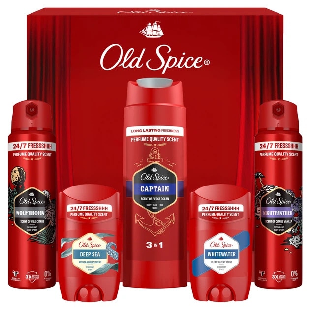 Set cadou bărbătesc Old Spice Discovery Box, 5 piese, gel de duș