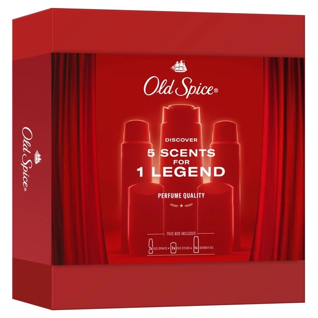Old Spice DRY CREAM FRESH 48g✖️5個セット Set cadou bărbătesc Old Spice Discovery Box, 5 piese, gel de duș