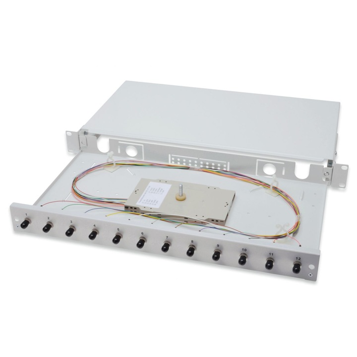 Digitus FO splice box, 1U, equipped, 24x SC DX, OM4, 151143, Hálózati eszközök