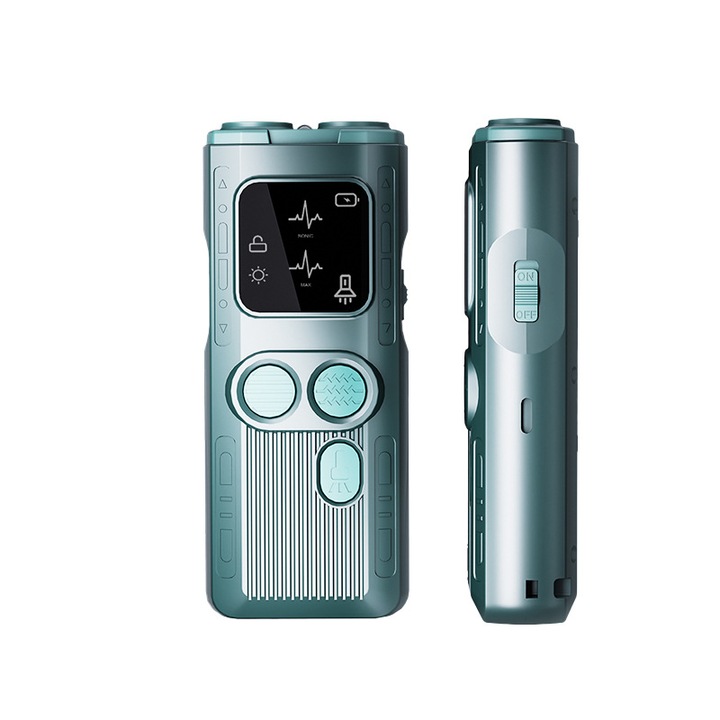 Dispozitiv calmare pentru câini, ORBER, anti-latrat cu ultrasunete, lumina LED, verde, portabil