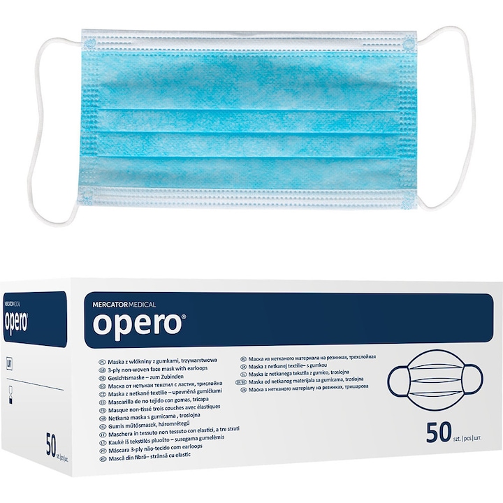 Mercator Opero медицинска маска за лице зелена 50 броя