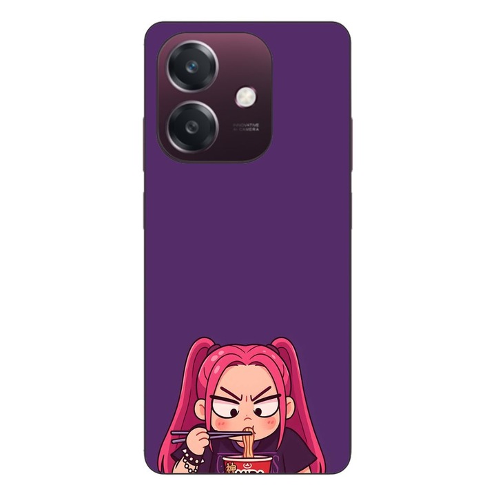 Husa compatibila cu Oppo A40 Silicon Gel Tpu Model KPop Demon Hunters Mira Draw Eating Ramen