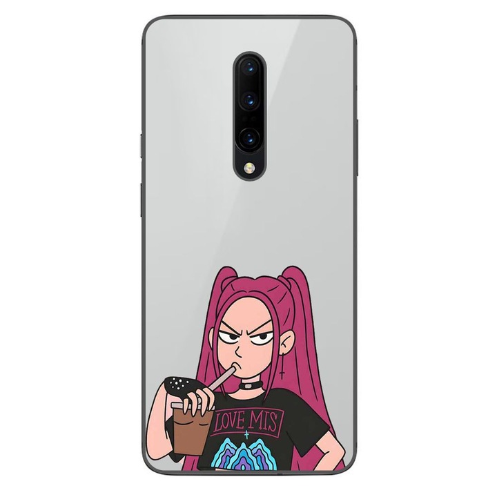Husa compatibila cu OnePlus 7 Pro Silicon Gel Tpu Model KPop Demon Hunters Serious Mira Transparent