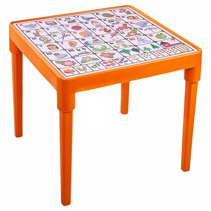 Masă pentru copii cu alfabet bulgar EmonaMall W5349, Portocaliu