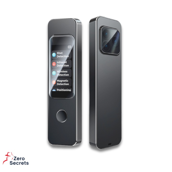 RF детектор против шпионаж ZeroSecrets, безжично и инфрачервено откриване, тъчскрийн, компактен