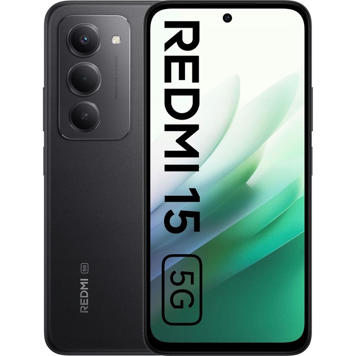 Смартфон Xiaomi Redmi 15 5G, 8GB, 256GB, Midnight Black