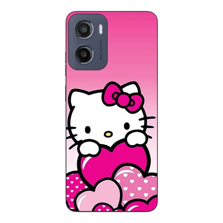 Husa compatibila cu Motorola Moto G05 Silicon Gel Tpu Model Hello Kitty Pink Hearts