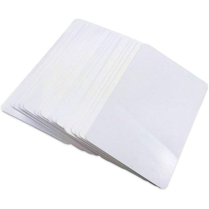 Set 25 de carduri RFID pentru acces 125KHz, Posibilitate de citire și rescriere, Chip T5577, Albe