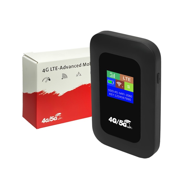 4G LTE мобилен хотспот, MF800B, 150Mbps, поддържа 8-10 потребители, черен