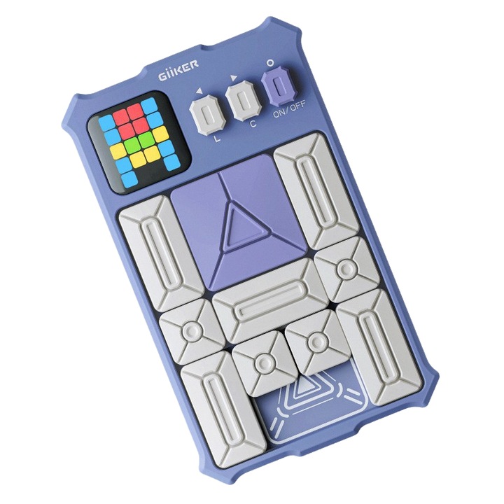 Super Slide puzzle játék, 500+ kihívás, időkorlát, automatikus pontozás, lila