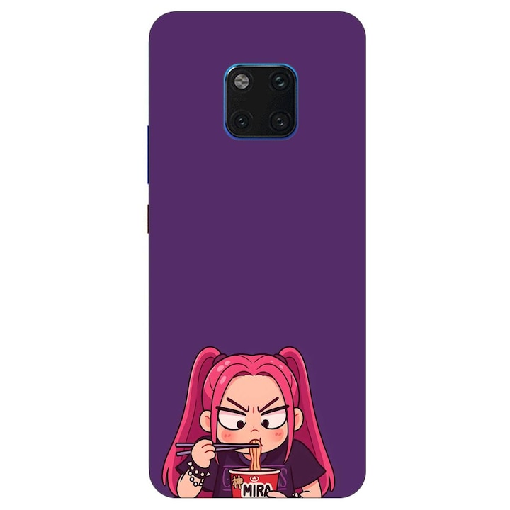 Husa compatibila cu Huawei Mate 20 Pro Silicon Gel Tpu Model KPop Demon Hunters Mira Draw Eating Ramen