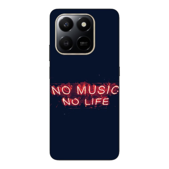 Husa compatibila cu Honor X7d Silicon Gel Tpu Model No Music No Life