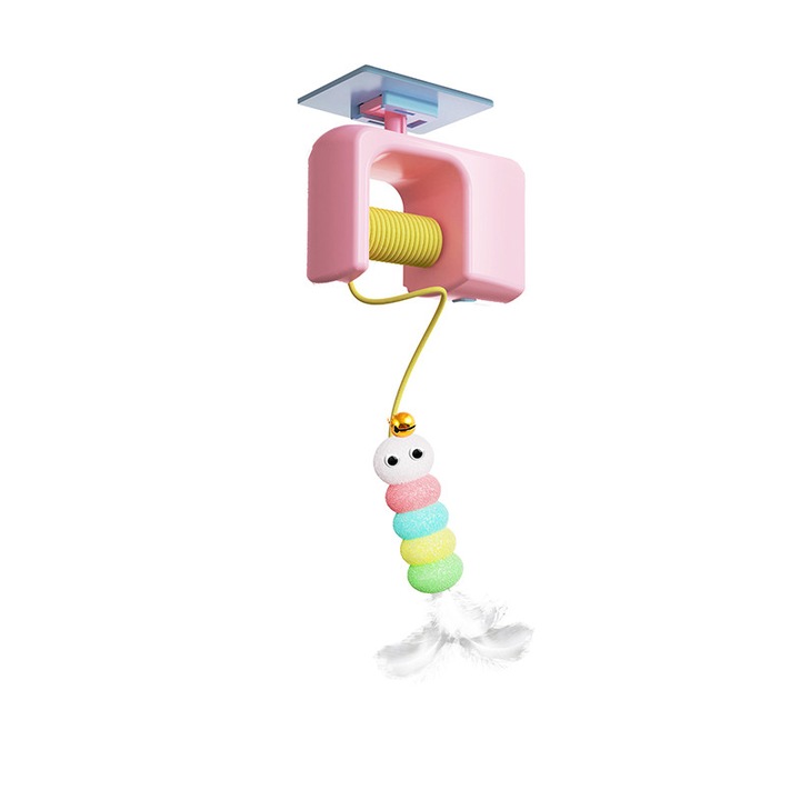 Играчка за котки, пеперуда + летяща птица, автоматична, розова, за закрито