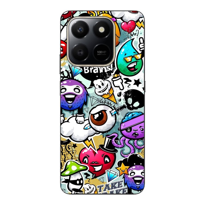 Husa compatibila cu Honor X7d Silicon Gel Tpu Model Pop Art Graffiti