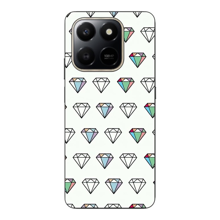 Husa compatibila cu Honor X7d Silicon Gel Tpu Model Diamonds Pattern Transparenta