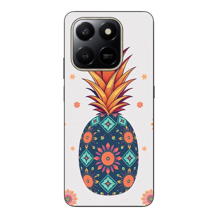 Husa compatibila cu Honor X7d Silicon Gel Tpu Model Floral Pineapple