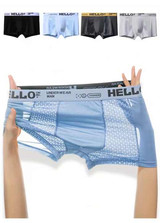 JALWO, Lenjerie intima barbati, Set de 3 boxeri barbatesti, multicolori