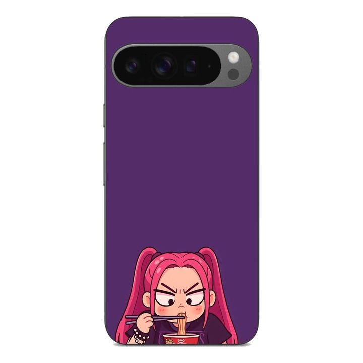 Husa compatibila cu Google Pixel 9 Pro XL Silicon Gel Tpu Model KPop Demon Hunters Mira Draw Eating Ramen