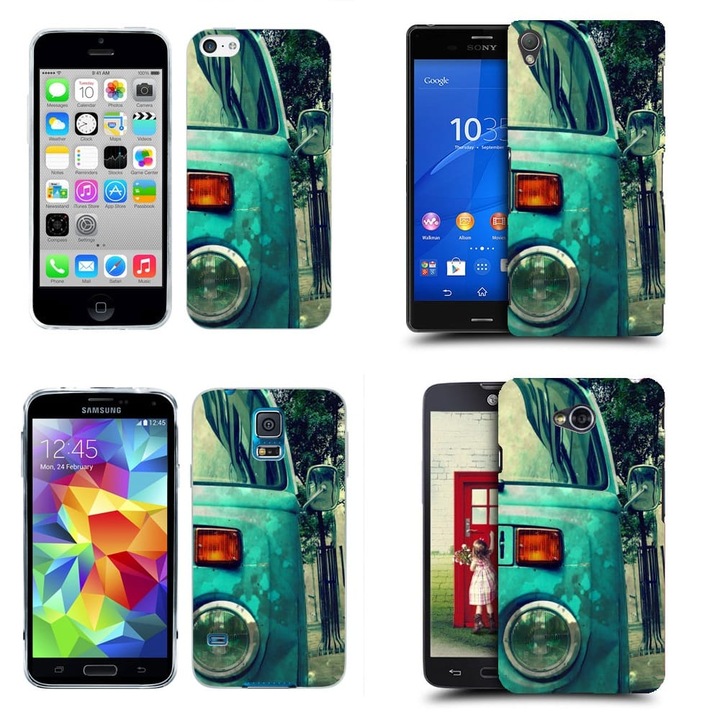Husa HTC One M7 Silicon Gel Tpu Model Vintage Car