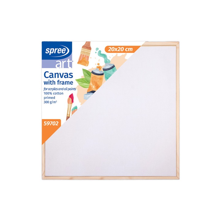 Платно с рамка, Spree, Грундирано, 20x25 см, Памук 100%